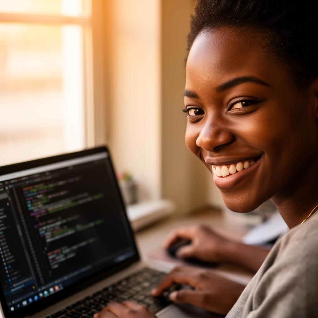 EriLearn student smiling while coding